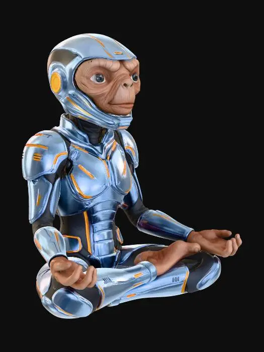 3D model for Meditative Cyborg Alien