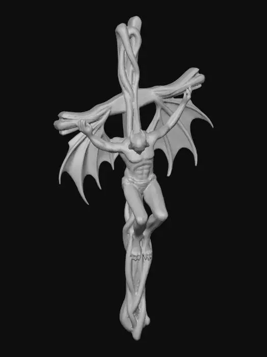 3D model for crea una croce con un demone crocefisso