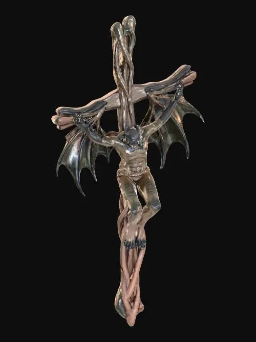 3D model for crea una croce con un demone crocefisso