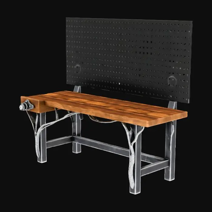 3D model for Industrial Elegance Bench