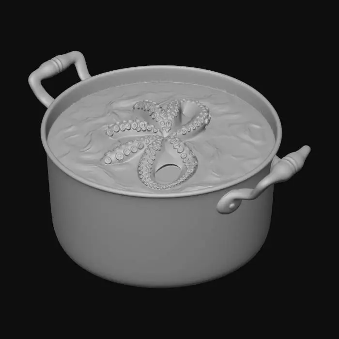 3D model for Octopus Stew in Copper Pot