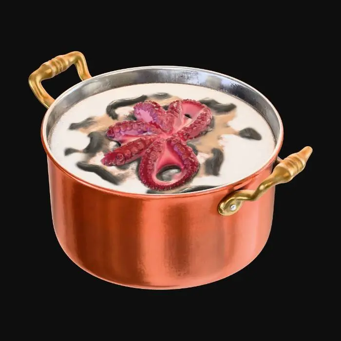 3D model for Octopus Stew in Copper Pot