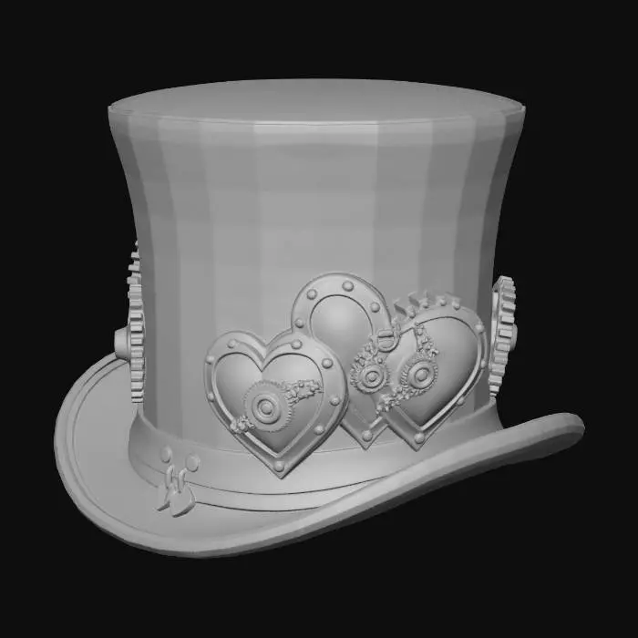 3D model for Gears and Hearts Top Hat