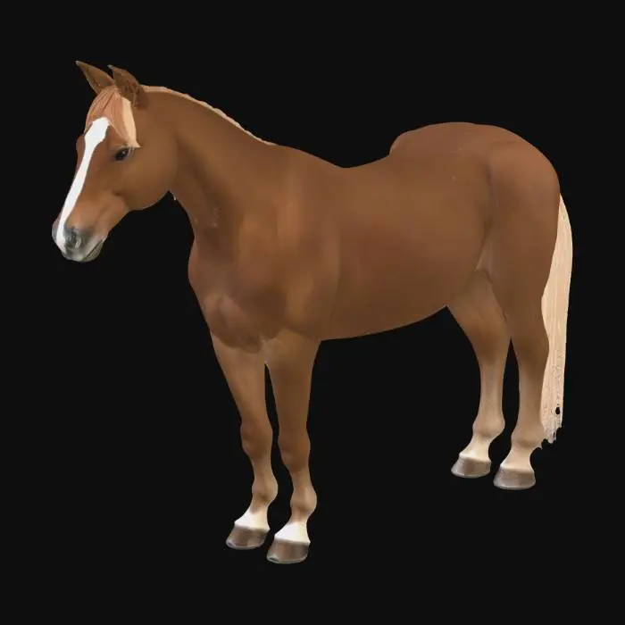3D model for Front View Chestnut Horse