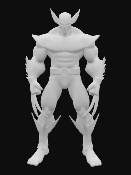 3D model for a highly detailed, 3d model of Wolverine stood in a dynamic action pose. With a design inspired by George Perez, Joe Madureira and Jim Lee.
