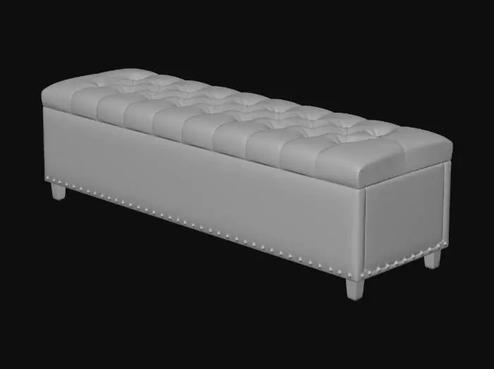 3D model for Black Tufted Bench