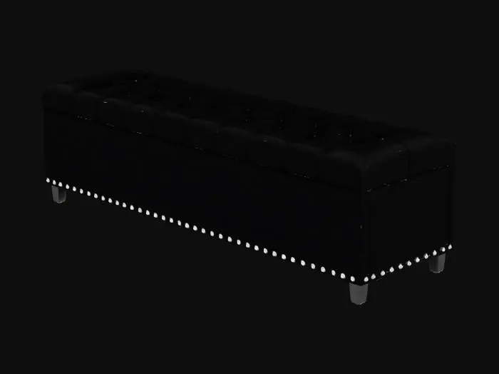 3D model for Black Tufted Bench