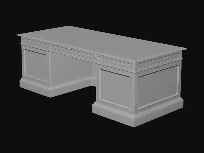3D model for Dark mahogany executive desk