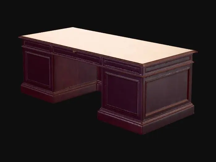 3D model for Dark mahogany executive desk