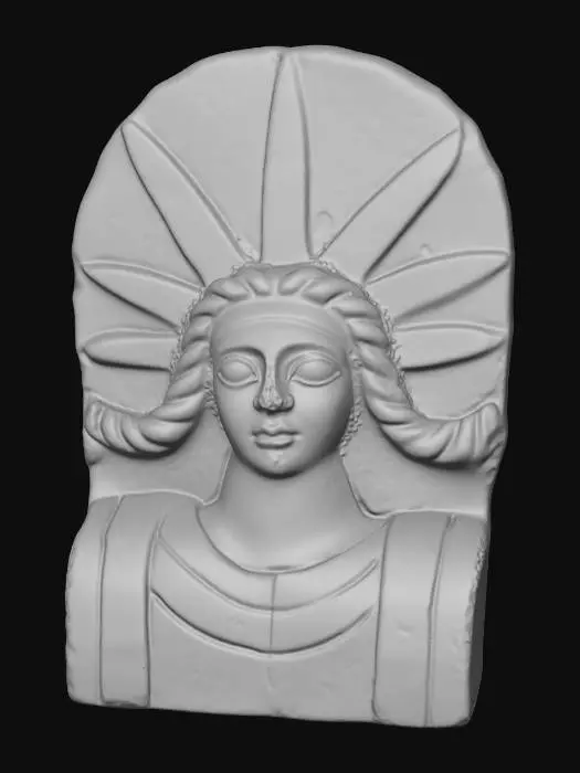 3D model for Ancient Sun Deity Stone Relief