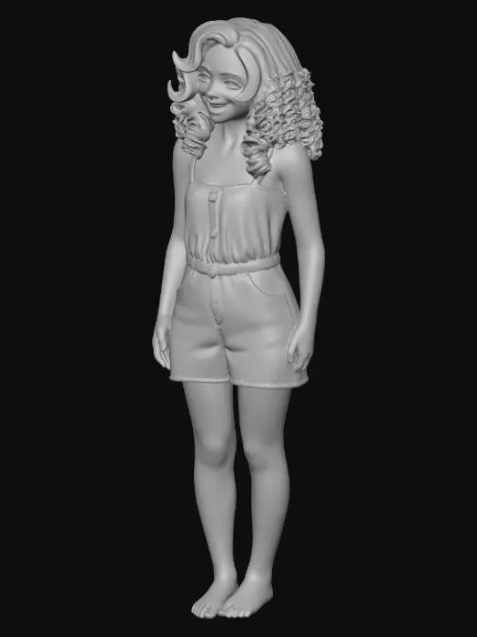 3D model for Curly Denim Portrait