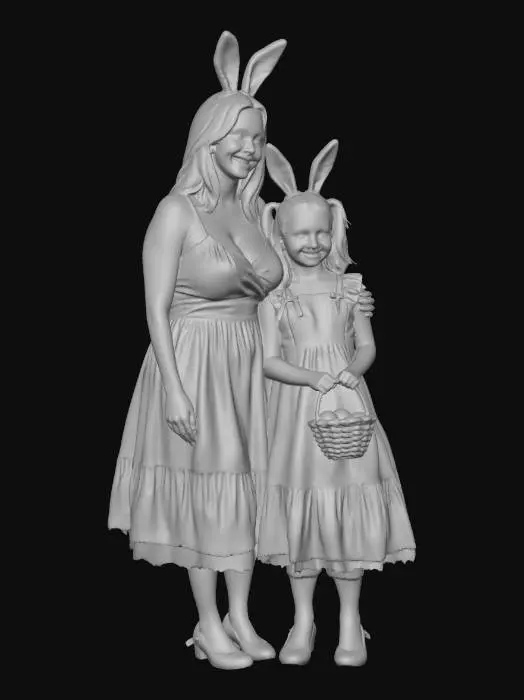 3D model for Easter Bunny Duo