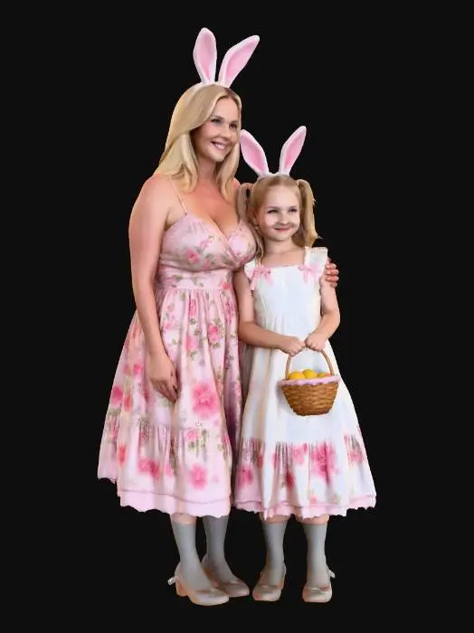 3D model for Easter Bunny Duo