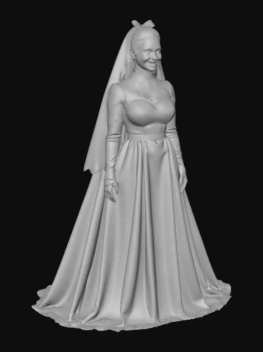3D model for Blue Bow Bride