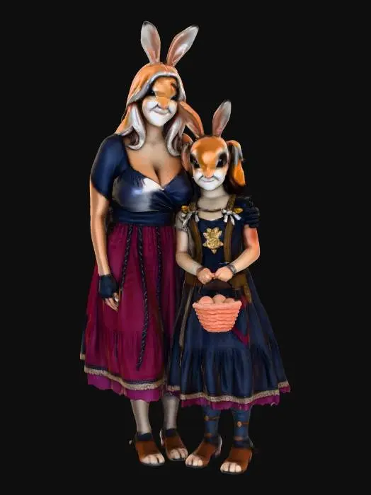 3D model for Easter Bunny Duo