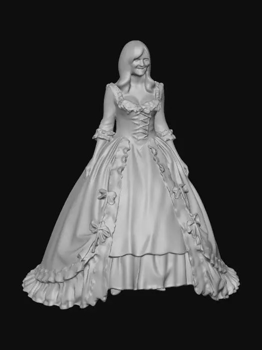 3D model for Ivory Ballgown in a Crystal Hall