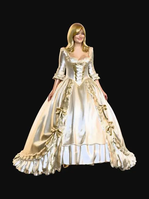 3D model for Ivory Ballgown in a Crystal Hall