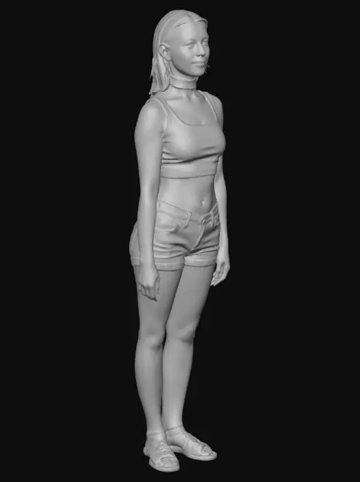 3D model for Dorm Room Portrait in a Pink Crop Top