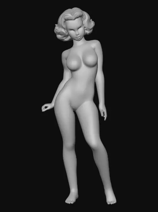 3D model for Vintage Pin-Up Glamour in Red Polka Dot Bikini
