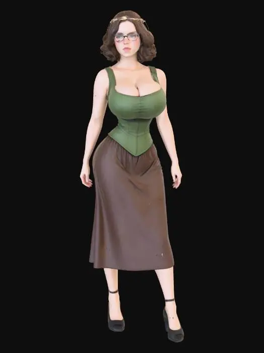 3D model for Green-Gowned Enchantress at the Medieval Fair