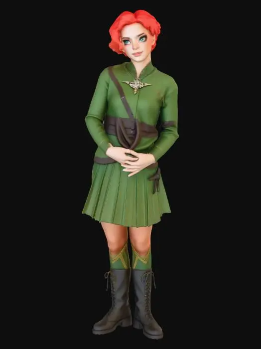 3D model for Schoolgirl in Plaid Skirt