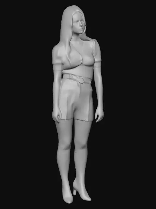 3D model for Blonde in a Green Top