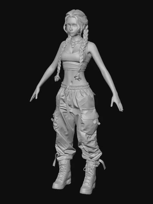 3D model for Braided Streetwear Portrait