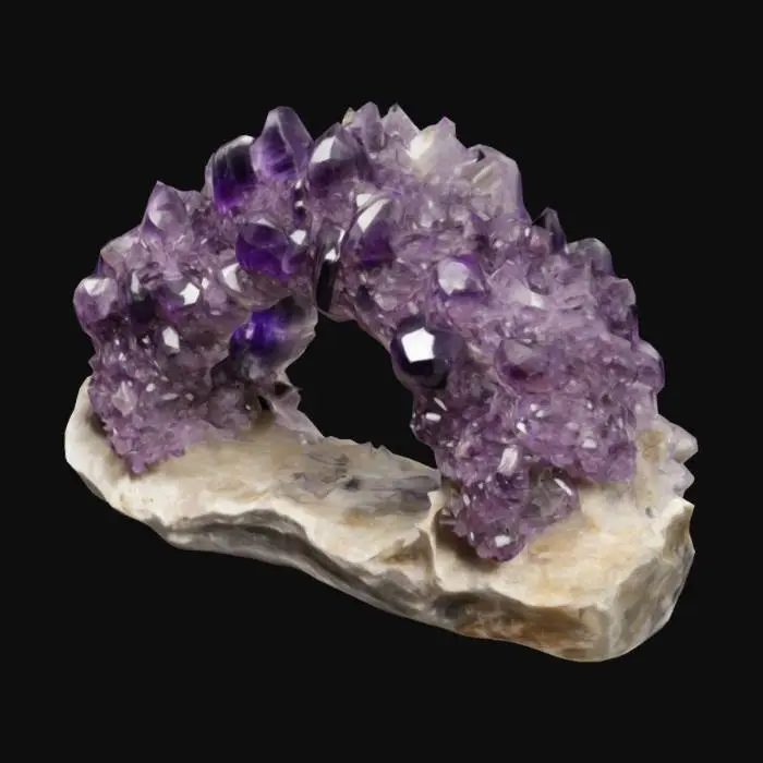 3D model for amethyste cluster in a arc shape