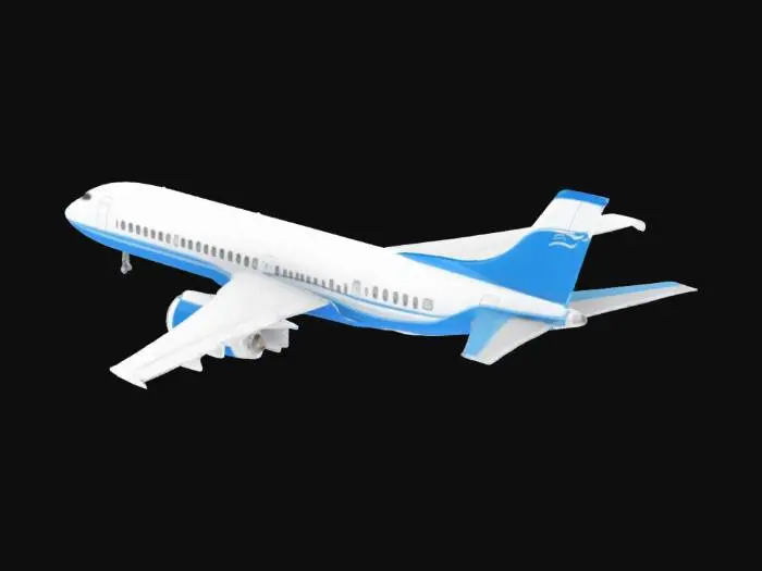 3D model for 生成雙發動機能載最多200人的噴射客機