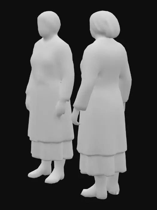 3D model for Peasant Woman in Medieval Garb