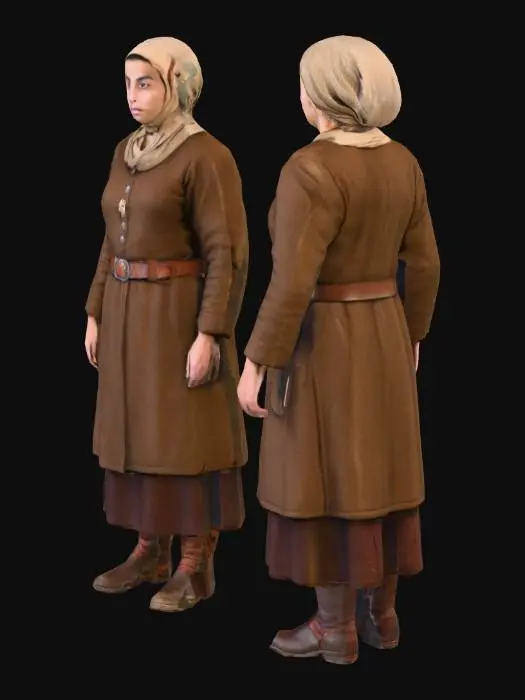 3D model for Peasant Woman in Medieval Garb