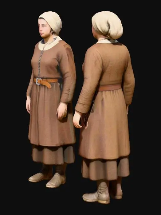 3D model for Peasant Woman in Medieval Garb