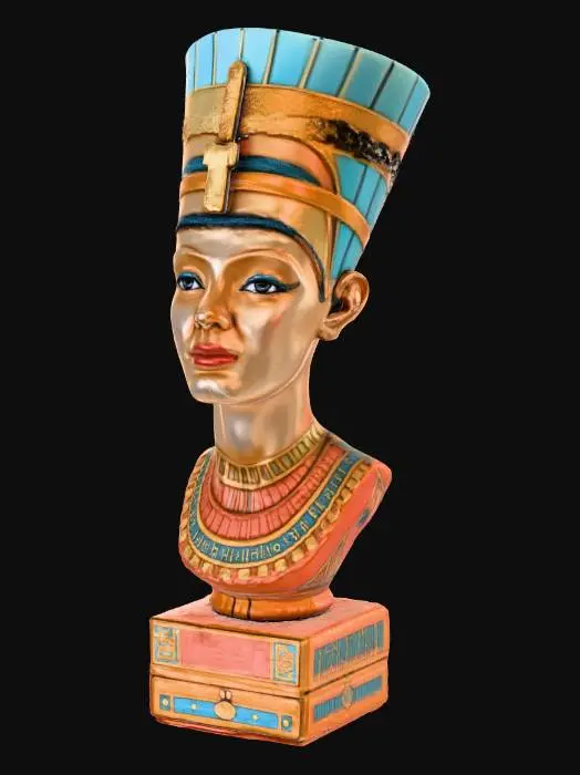 3D model for I want a 3d Egyptian bust that is a statue with hieroglyphics