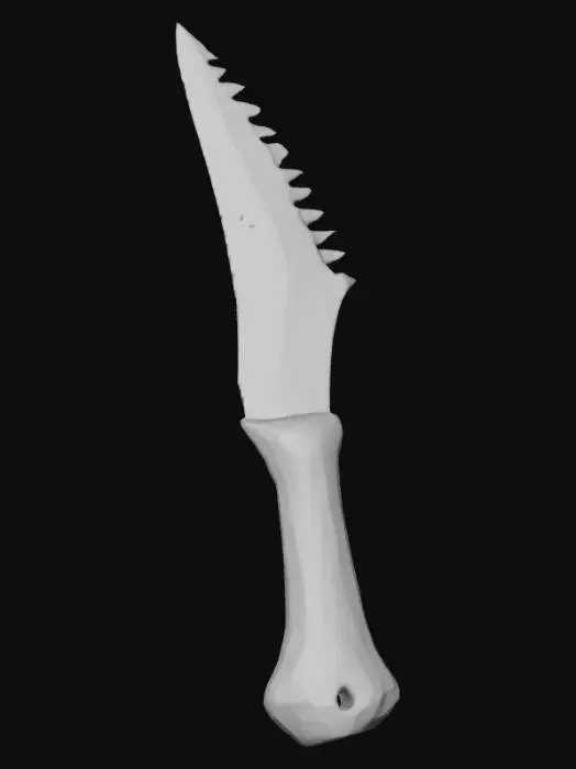 3D model for Couteau fais à partir d'un os d'animal , à grosses dent (couteaux de chasse)
