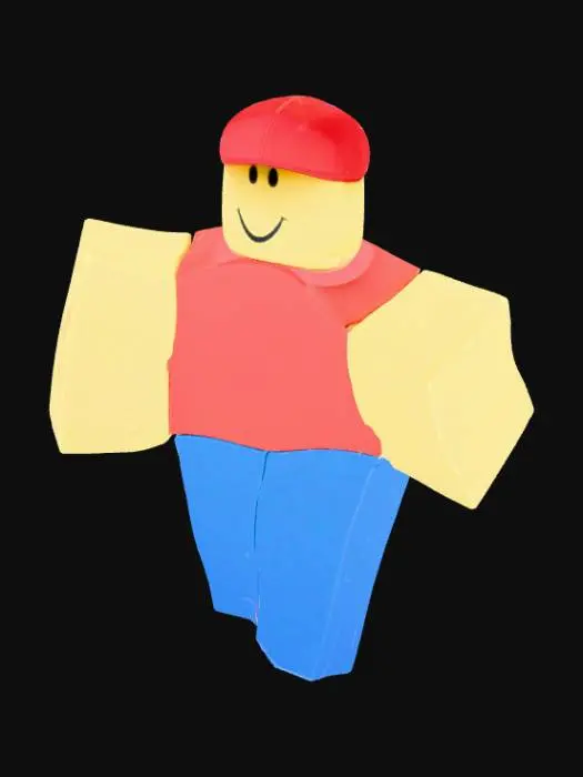 3D model for Blocky Character in Red and Blue