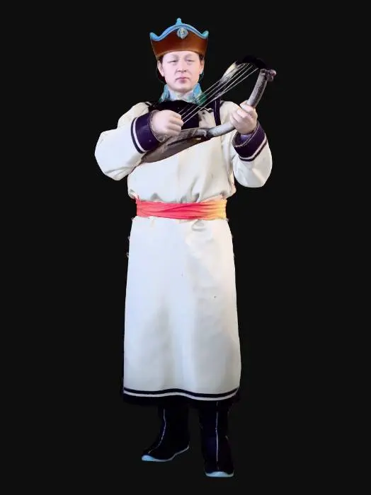 3D model for Harpist in traditional attire