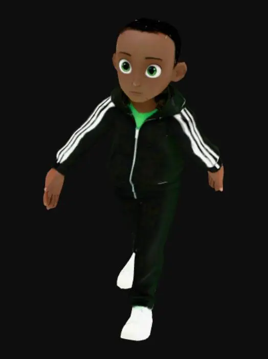 3D model for Young Athlete in Tracksuit