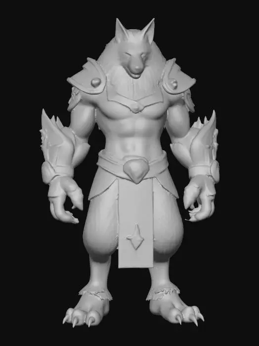 3D model for a powerful wolf style character