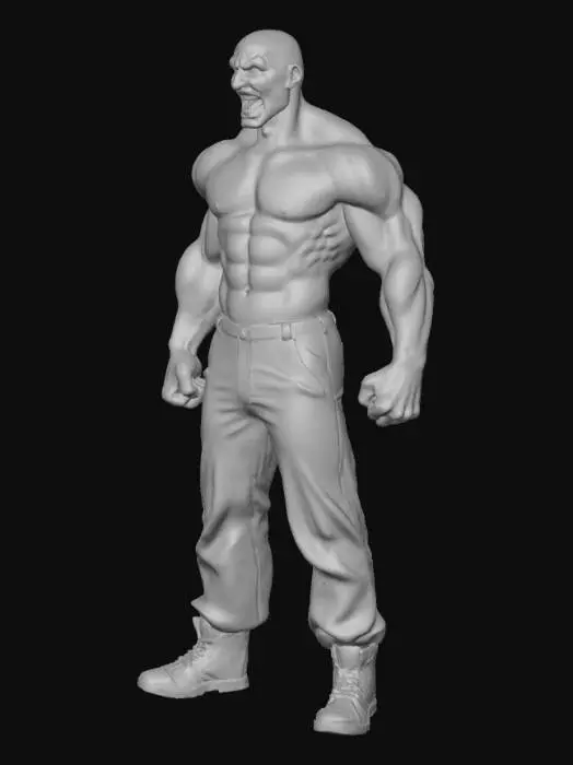 3D model for Crea un personaje masculino, sin cabello, sin camisa, pantalón naranja y zapatos negros.
Mirada enojada
Alta calidad y listo para animar sin deformaciones