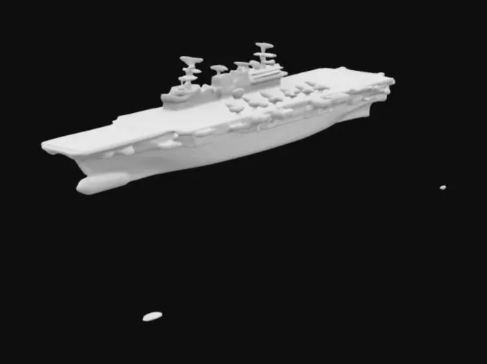 3D model for Erstelle ein detailliertes 3D-Modell eines modernen Flugzeugträgers