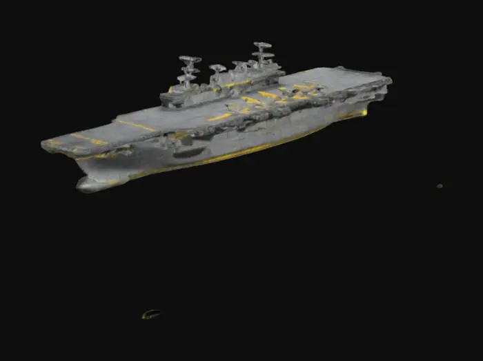 3D model for Erstelle ein detailliertes 3D-Modell eines modernen Flugzeugträgers