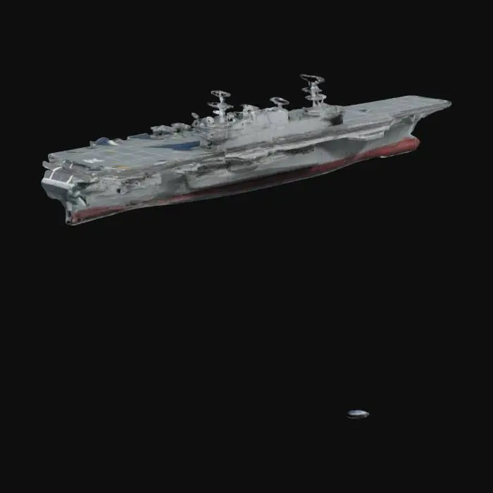 3D model for Erstelle ein detailliertes 3D-Modell eines modernen Flugzeugträgers