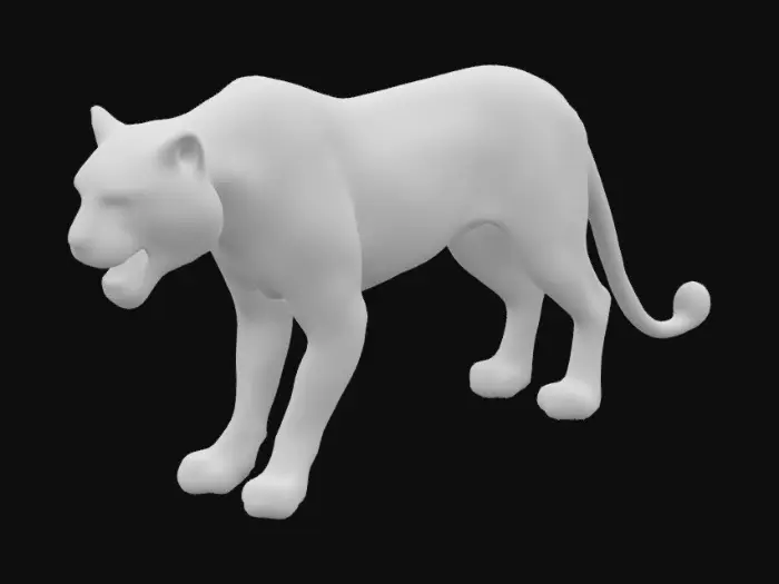 3D model for Lean, slender, wise, white regal saber-toothed tiger.