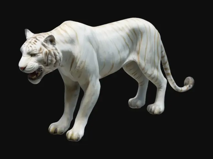 3D model for Lean, slender, wise, white regal saber-toothed tiger.