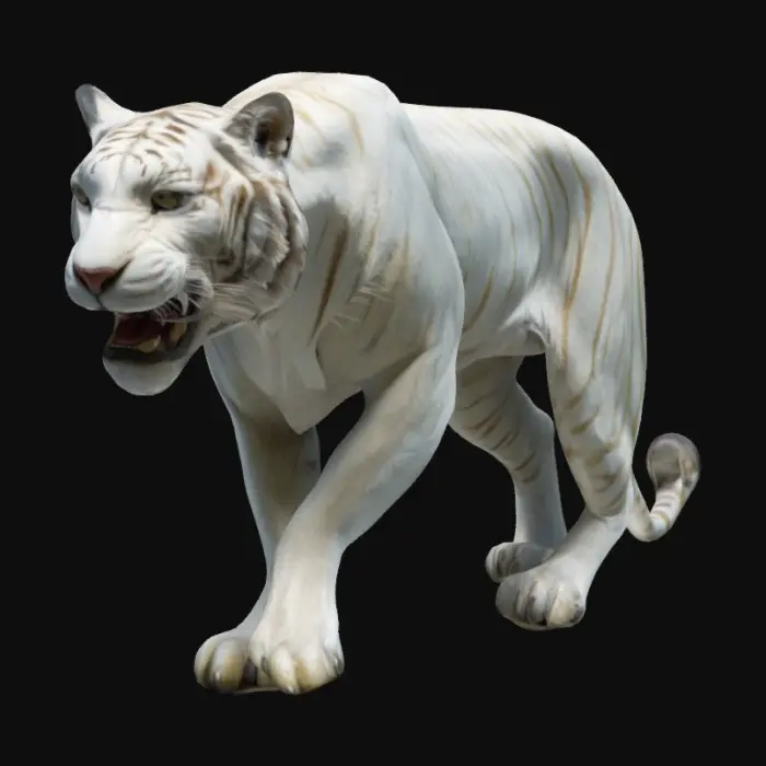 3D model for Lean, slender, wise, white regal saber-toothed tiger.