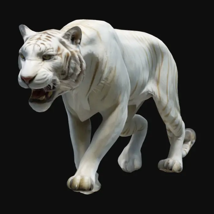 3D model for Lean, slender, wise, white regal saber-toothed tiger.