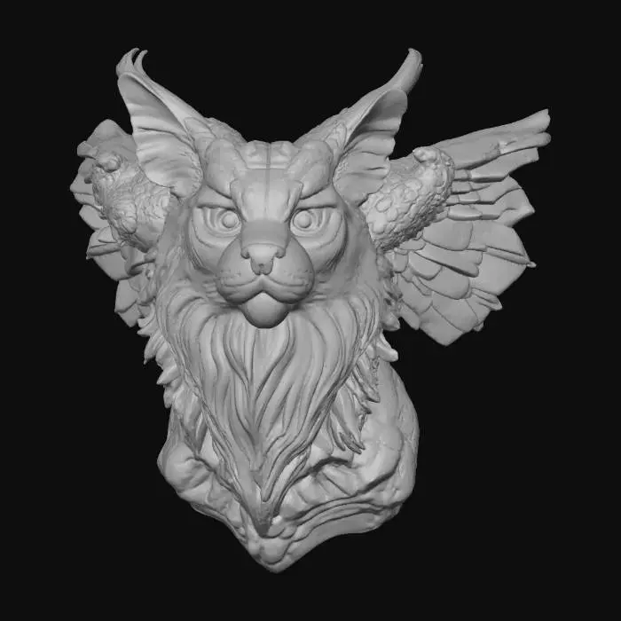 3D model for Winged Lynx Guardian