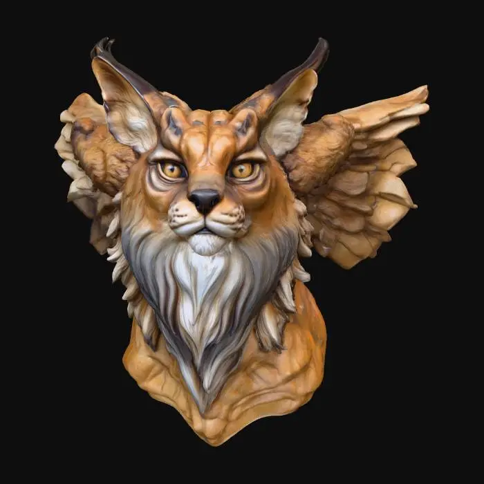 3D model for Winged Lynx Guardian