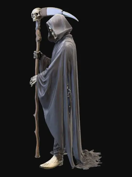 3D model for Very detailed grim reaper with sythe that has ghost faces on it
#Halloween2025#,