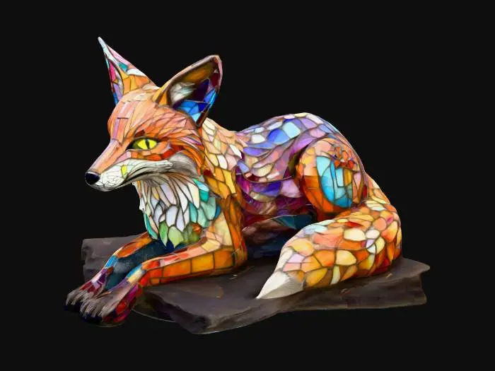 3D model for Stained Glass Fox